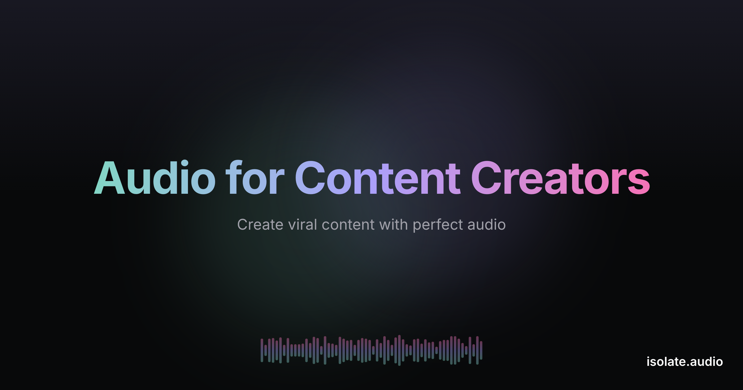 Audio Create AI Audio Tools for Content Creators | Isolate Audio